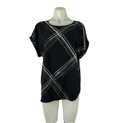 Givoni Scoop Hem Black Pattern Top - Size 14