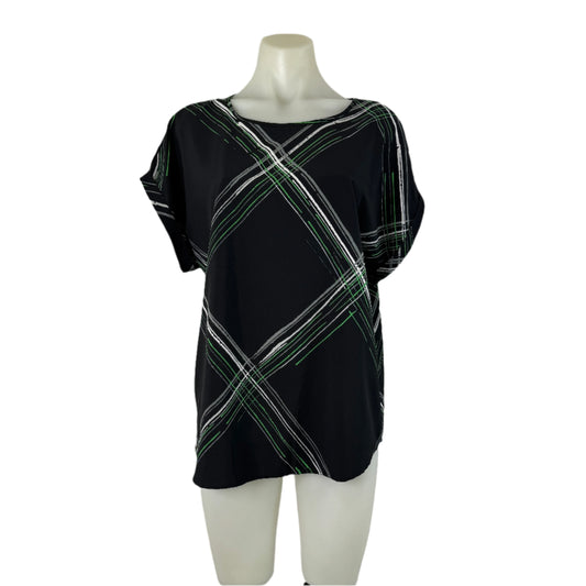 Givoni Scoop Hem Black Pattern Top - Size 14