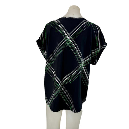 Givoni Scoop Hem Black Pattern Top - Size 14