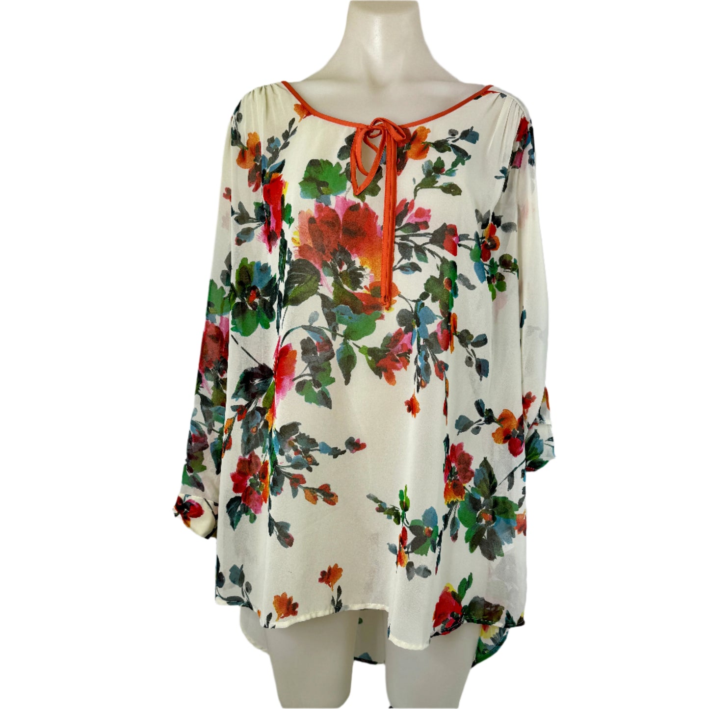 Daniel Rainn Sheer Floral Tunic - Size 18