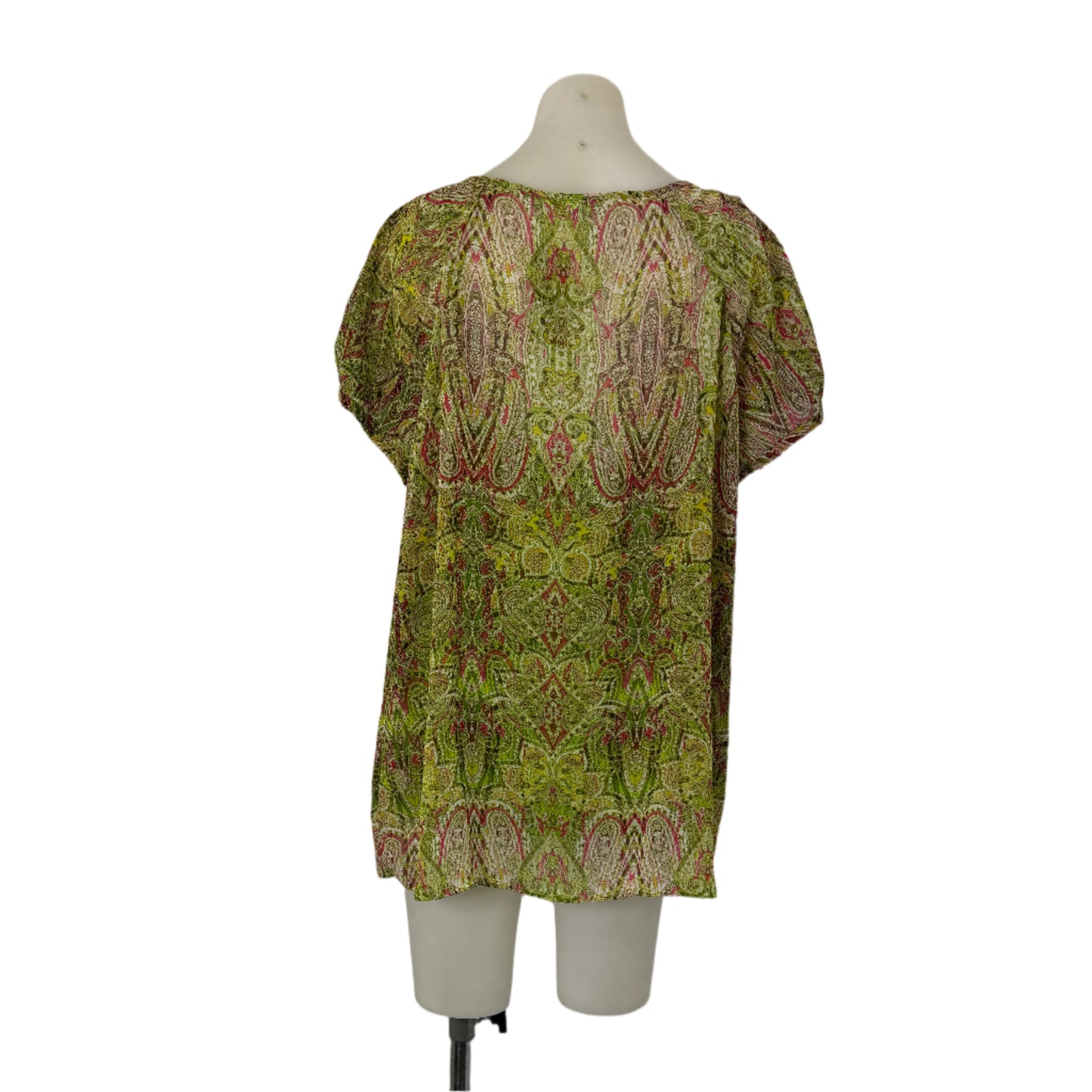 Liz Claiborne Sheer Printed Overlay with Green Tank - Size 18