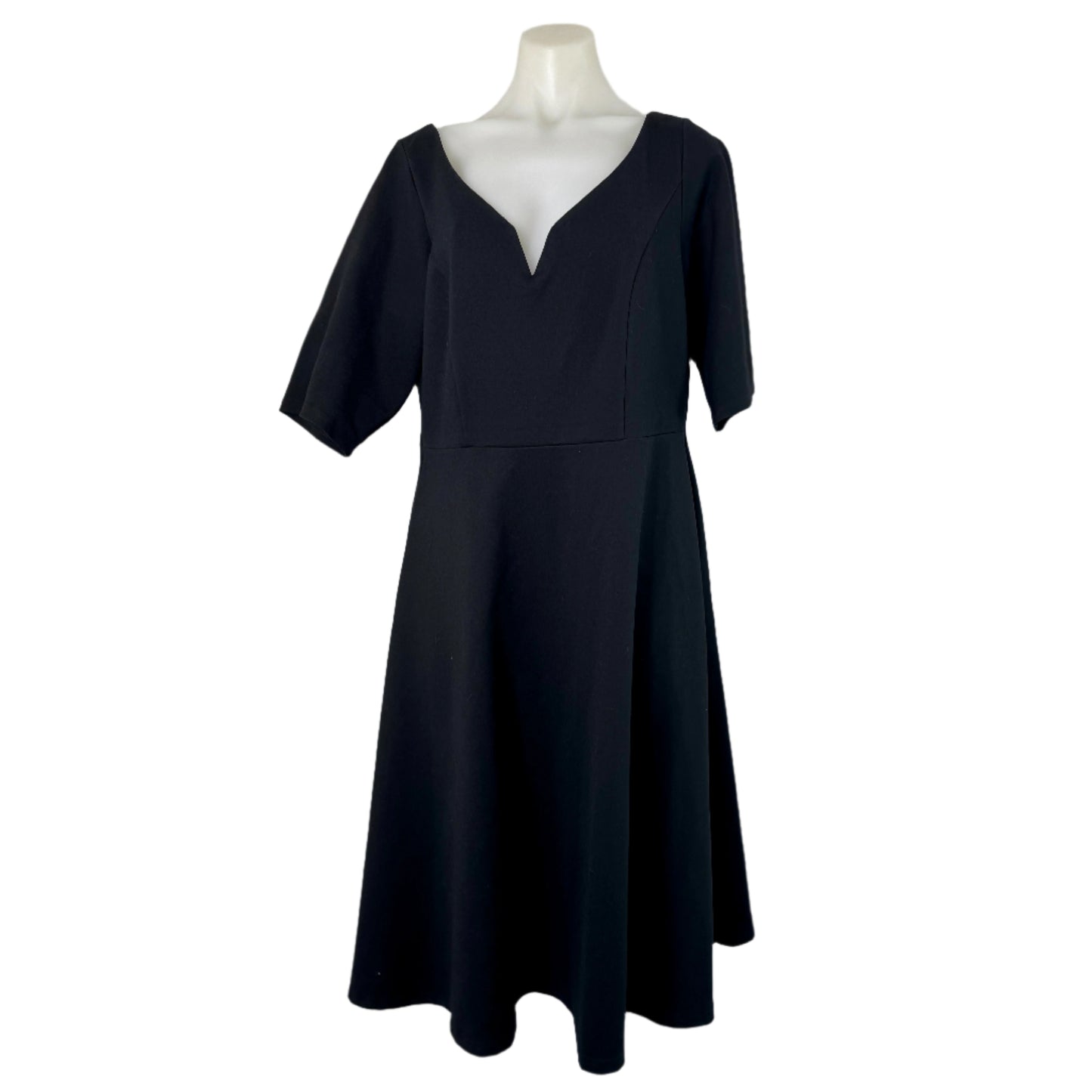 City Chic Black Stretch Ponti Dress with Pockets – Size 16