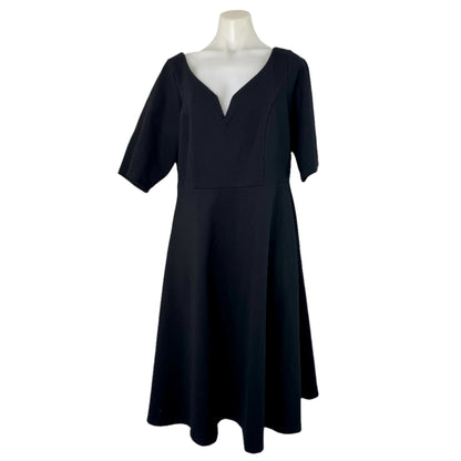 City Chic Black Stretch Ponti Dress with Pockets – Size 16