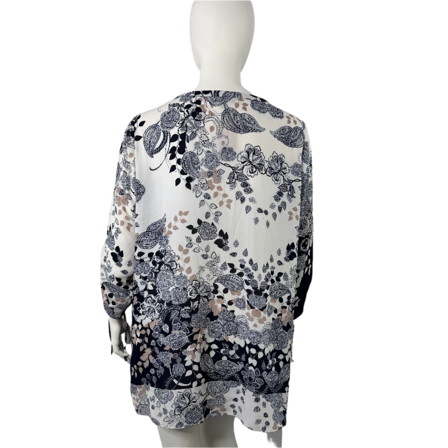 Autograph Full Ruched Tie Sleeve Floral Print Tunic/Blouse - Size 22