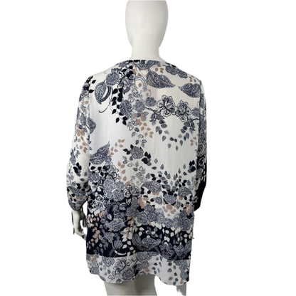 Autograph Full Ruched Tie Sleeve Floral Print Tunic/Blouse - Size 22