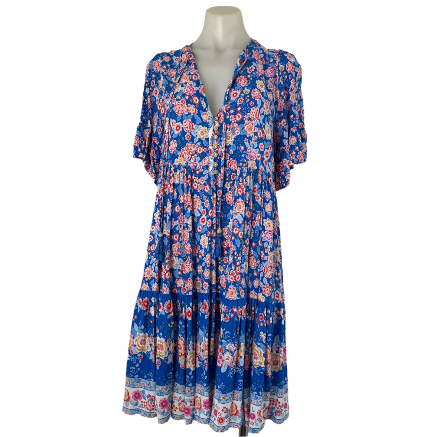 Holiday Floral Rayon Dress by Salty Bright - Size 14
