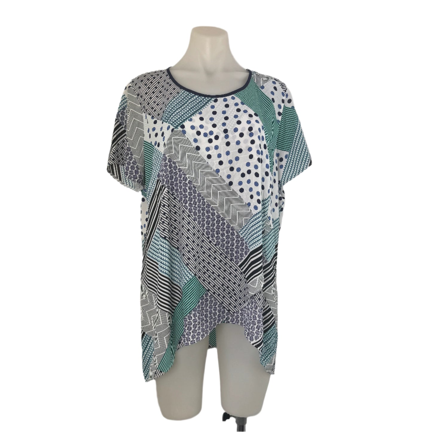 Maggi T Hi-Lo Contrast Print Overlay Top - Size 16