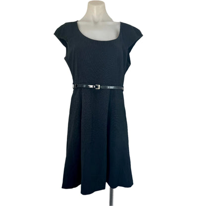 Portmans Corporate Grey Pinstripe Belted Dress – Size 14