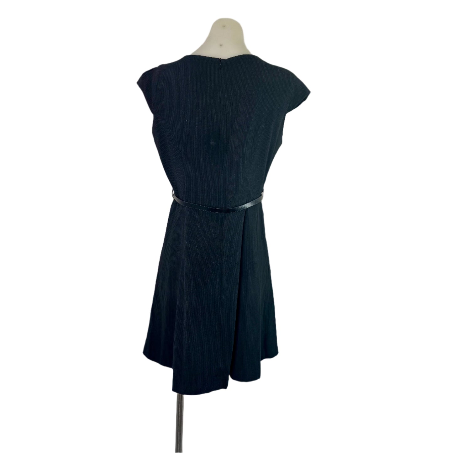 Portmans Corporate Grey Pinstripe Belted Dress – Size 14