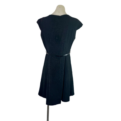 Portmans Corporate Grey Pinstripe Belted Dress – Size 14