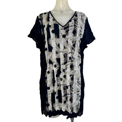 Taking Shape Black Hi-Lo Hem Crushed Layered Tunic – Size 16