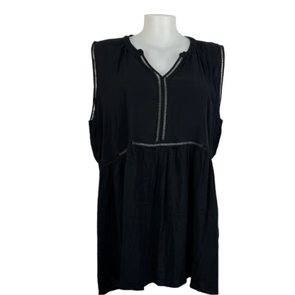 Autograph Black Sleeveless Top with Cut-Out Detail Size 26