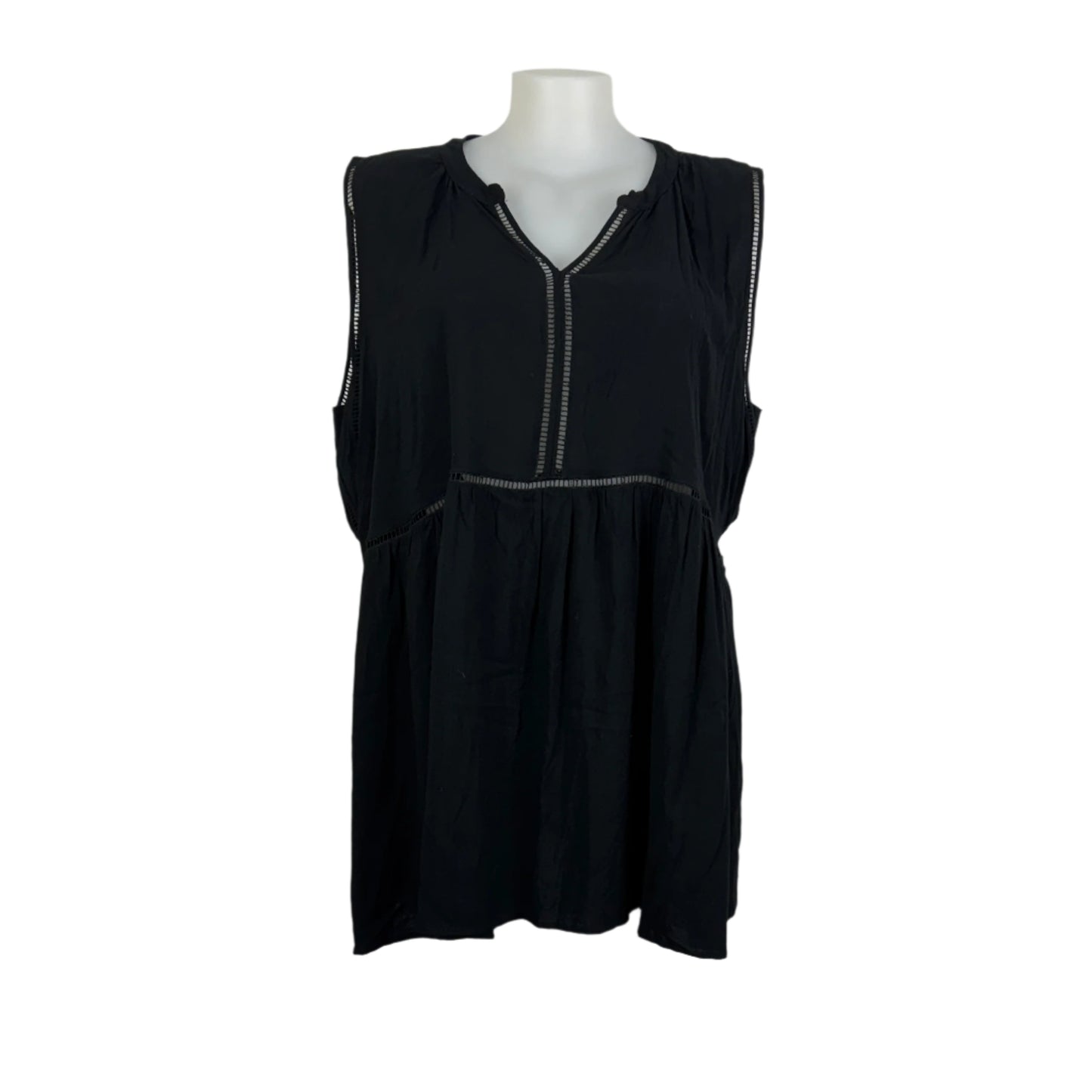 Autograph Black Sleeveless Top with Cut-Out Detail Size 26