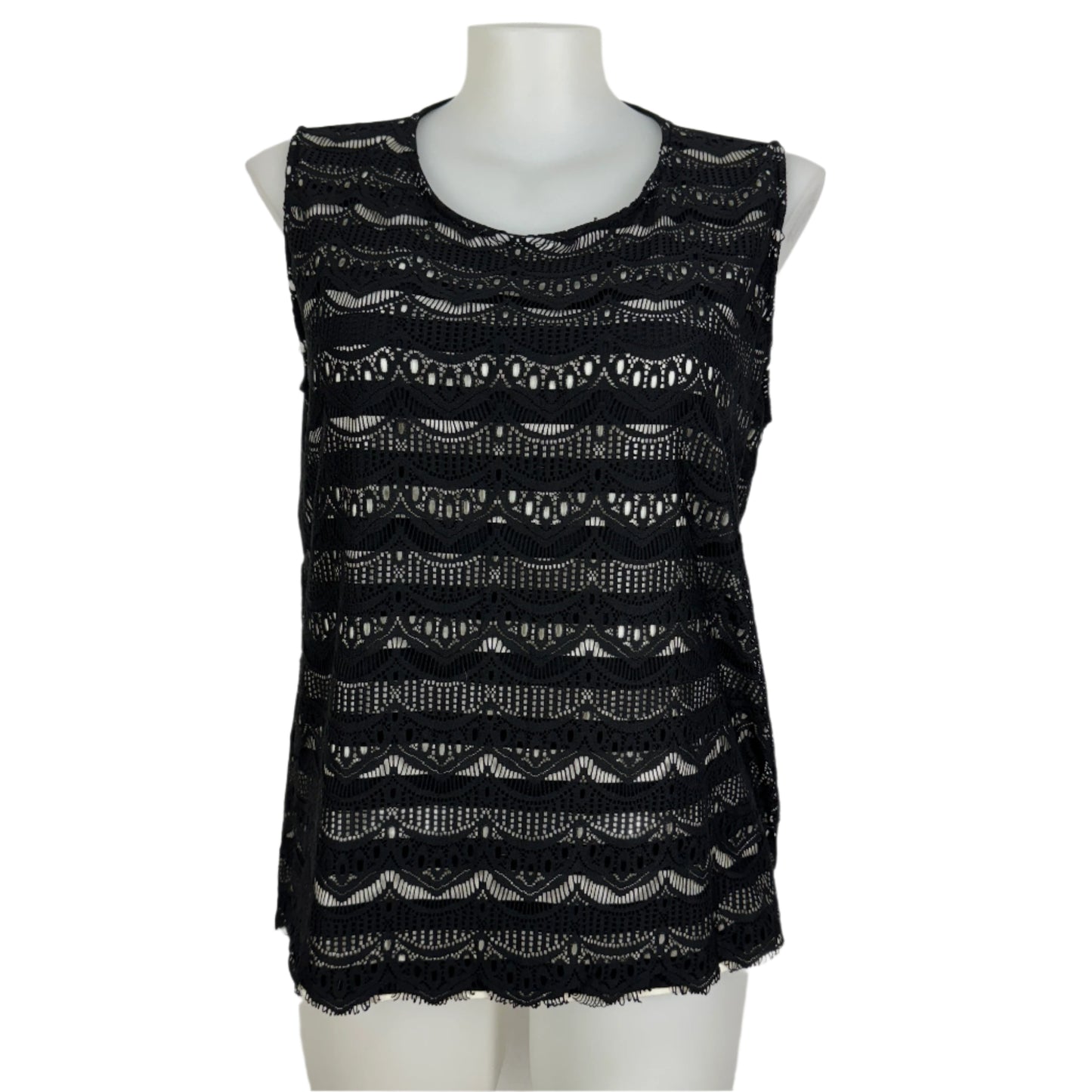 Millers Black Lace Overlay Sleeveless Top Size 18