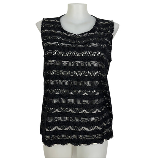 Millers Black Lace Overlay Sleeveless Top Size 18