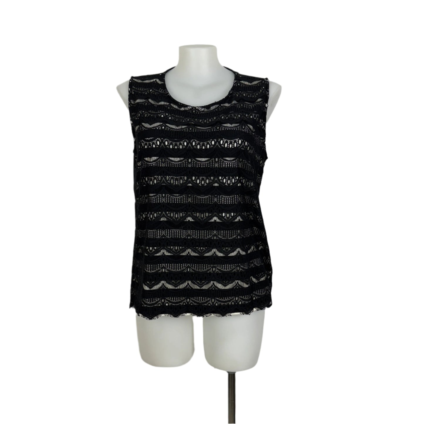 Millers Black Lace Overlay Sleeveless Top Size 18