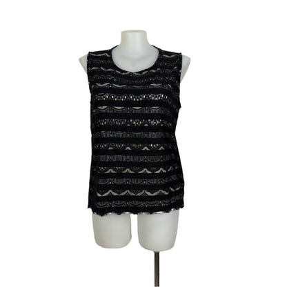 Millers Black Lace Overlay Sleeveless Top Size 18