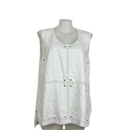Virtuelle 100% White Linen Sleeveless Top Size 20