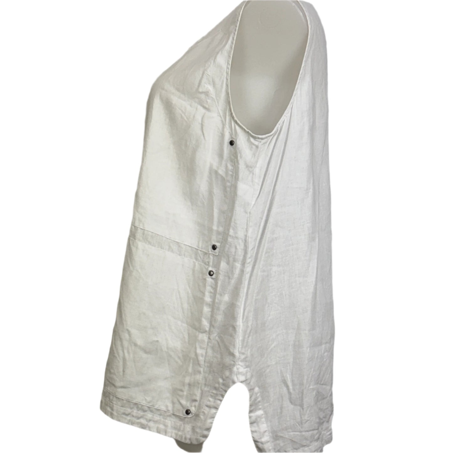 Virtuelle 100% White Linen Sleeveless Top Size 20