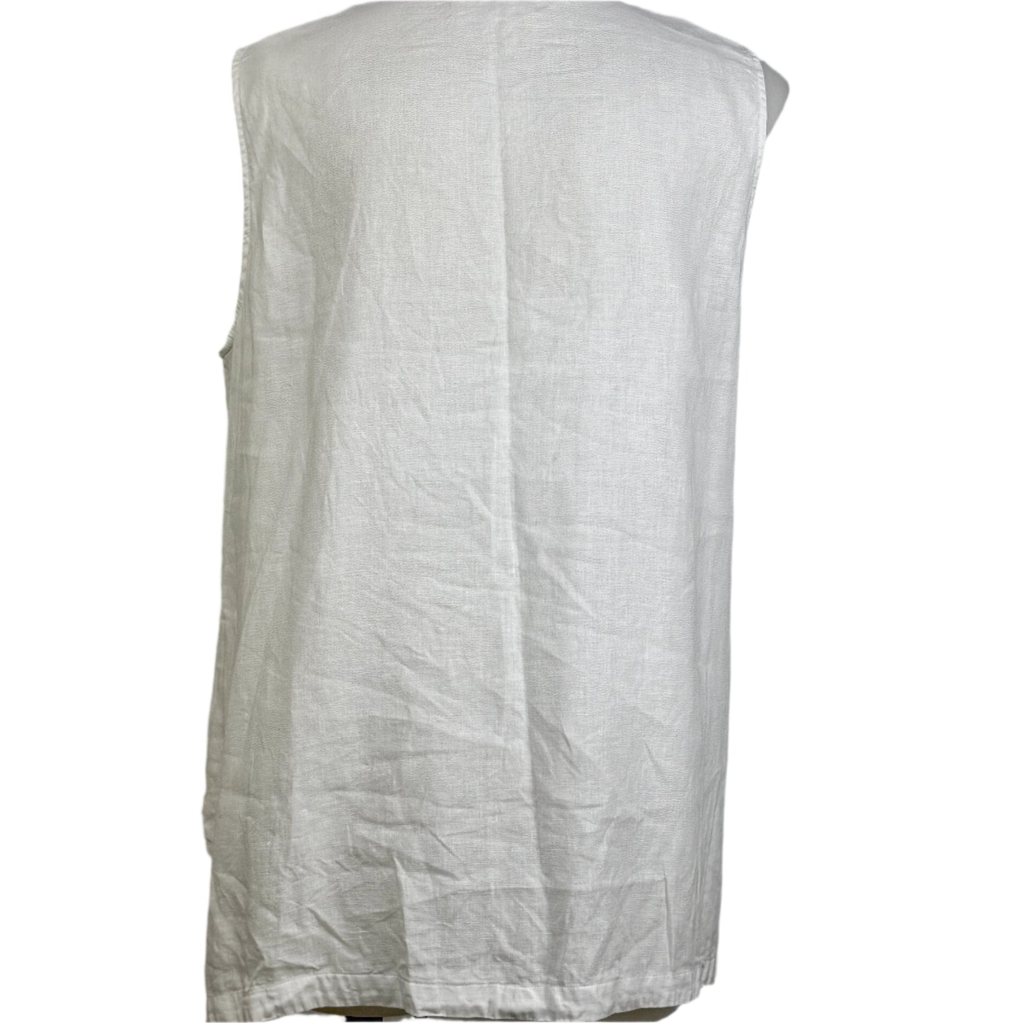 Virtuelle 100% White Linen Sleeveless Top Size 20