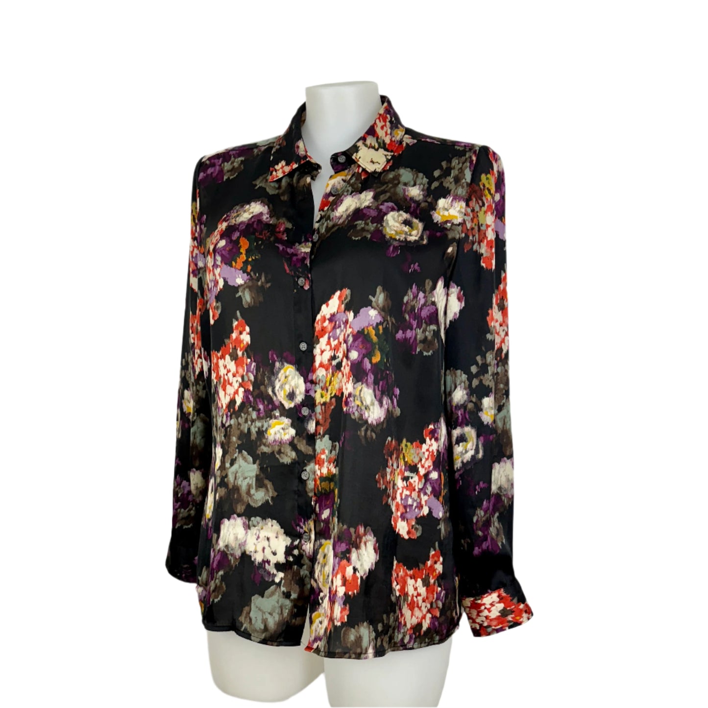 Sportscraft Satin Blurred Floral Blouse Size 18