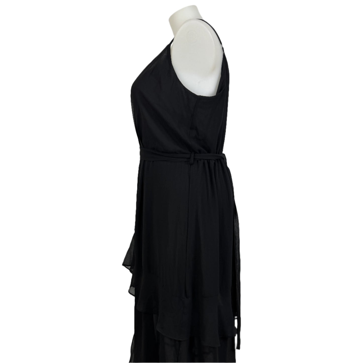 City Chic Black Tiered Maxi Dress Size 18