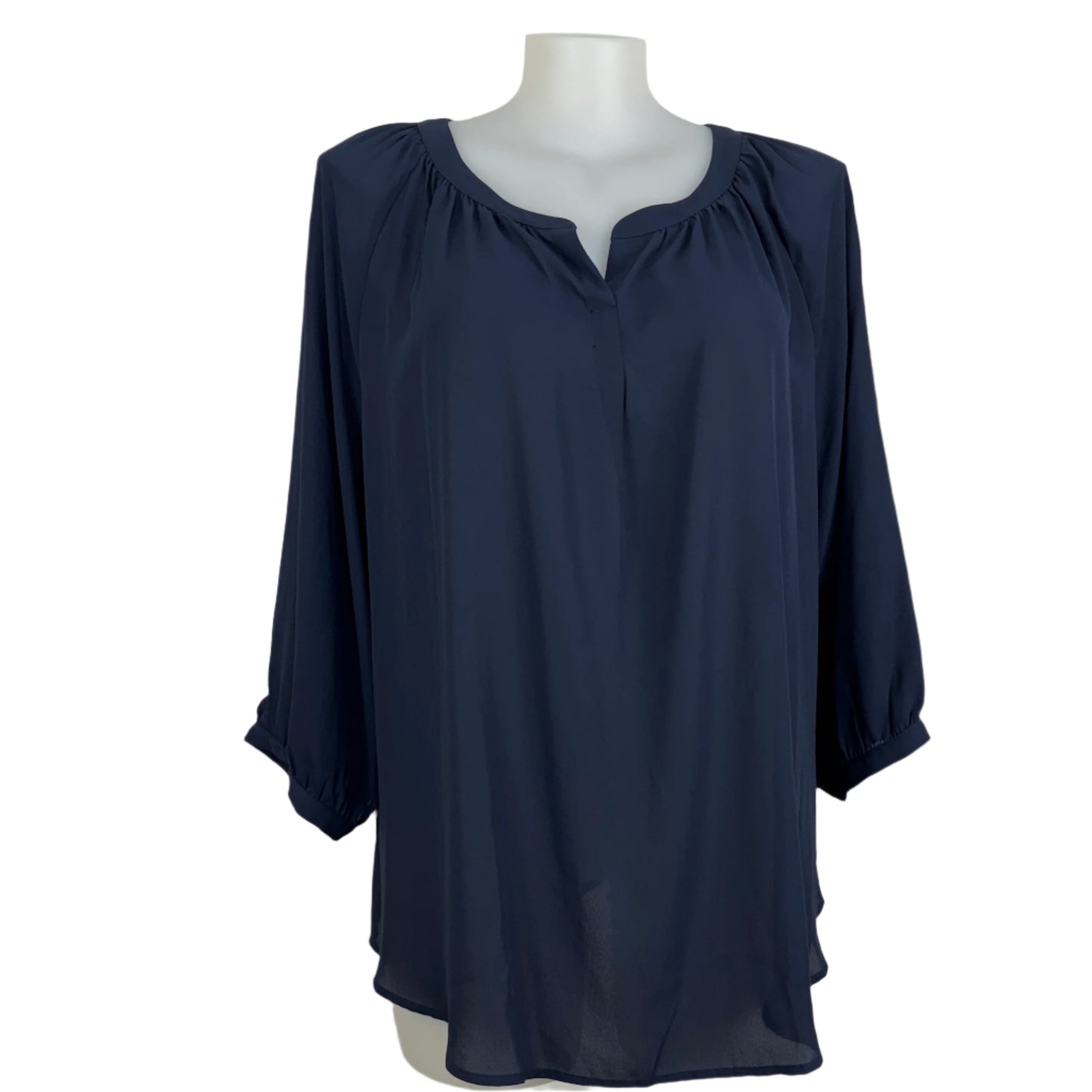 Deane Navy 7/8 Sleeve Blouse Size 26 Brand New
