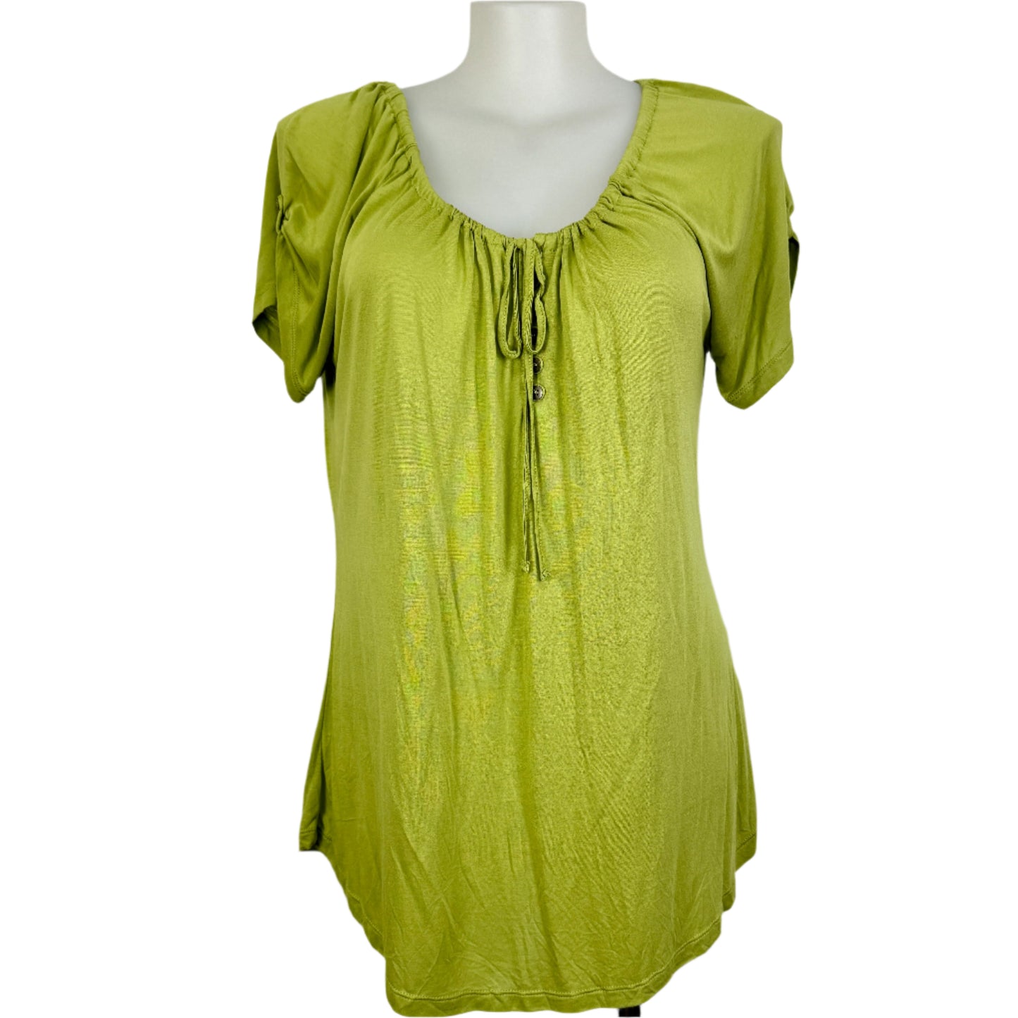 Autograph Soft Lime Gathered Neck Top Size 18 Brand New