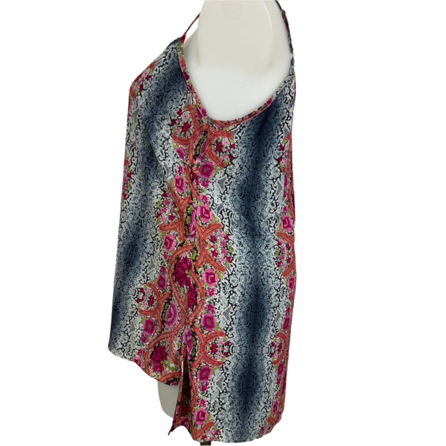City Chic Fully Lined Filigree Floral Print Adjustable Strap Tank Size 18
