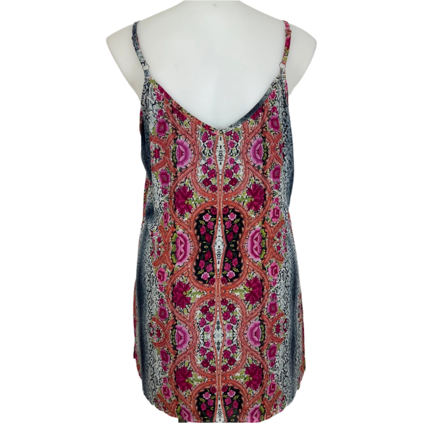 City Chic Fully Lined Filigree Floral Print Adjustable Strap Tank Size 18