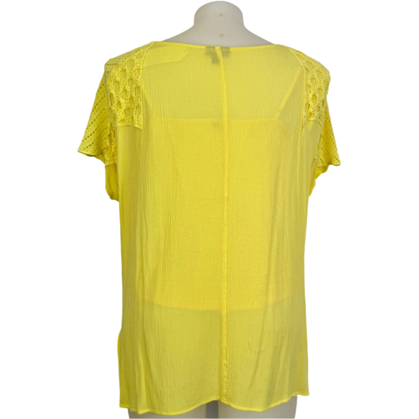 Katies Yellow Two-Piece Singlet with Macramé Overlay Size 20
