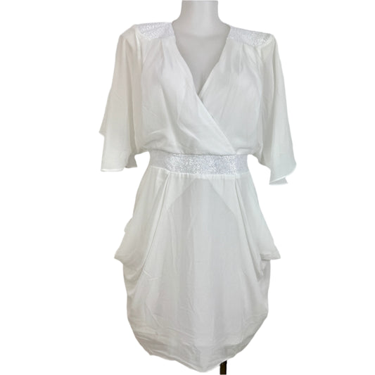 City Chic Ivory Cross-Over Draped Dress Size 18