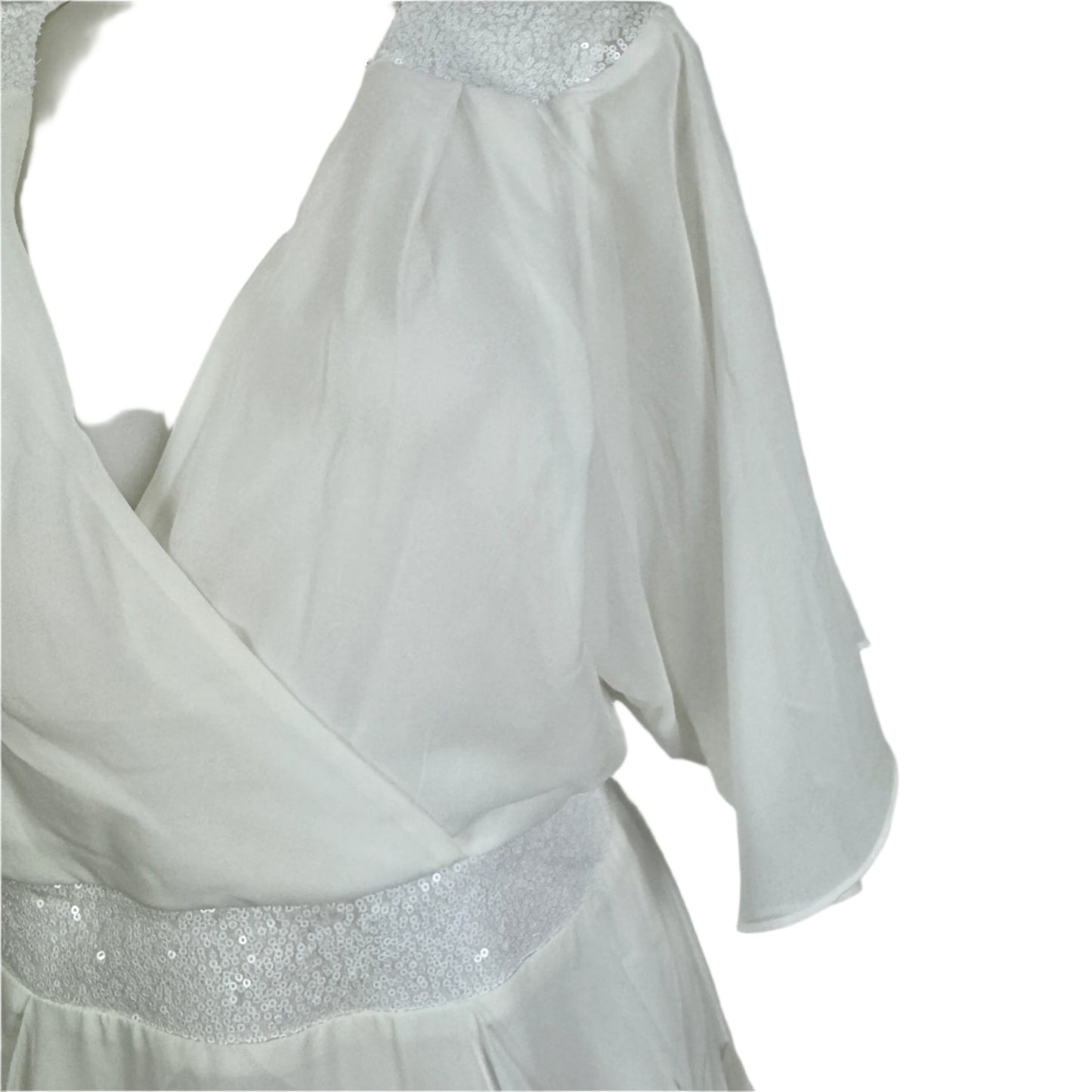 City Chic Ivory Cross-Over Draped Dress Size 18