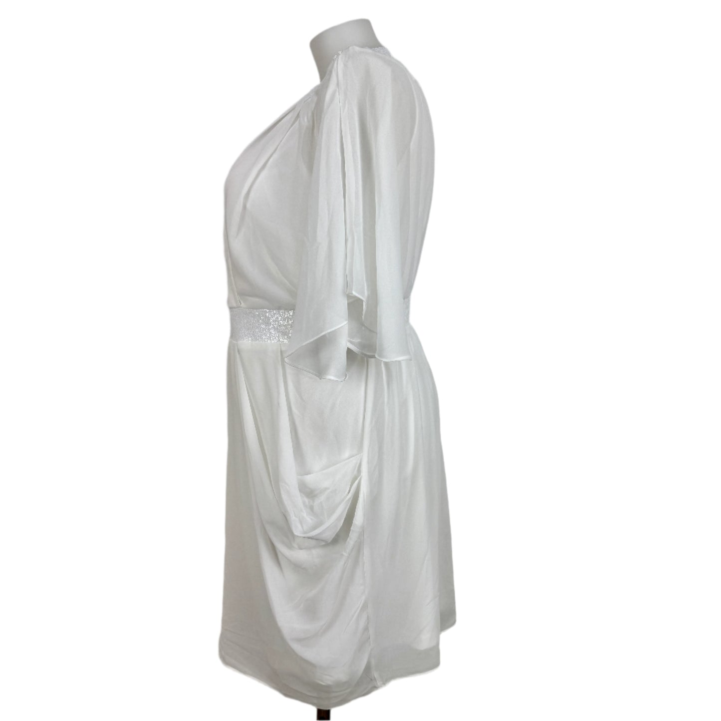 City Chic Ivory Cross-Over Draped Dress Size 18