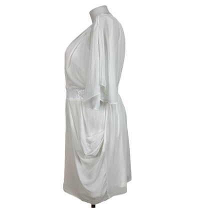 City Chic Ivory Cross-Over Draped Dress Size 18