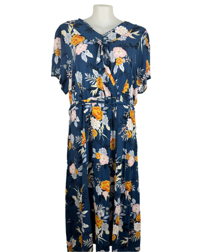 Serra Plus Floral Wrap Dress Size 24