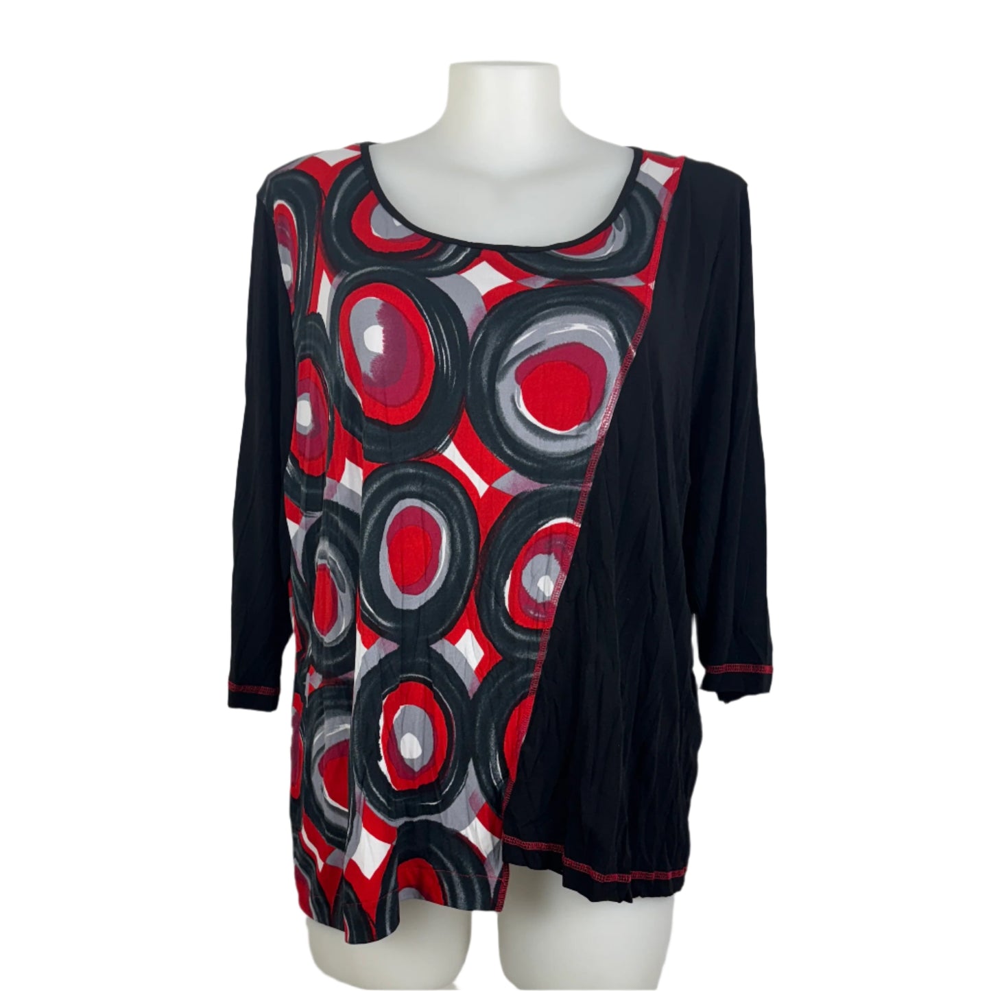 Taking Shape Crushed Contrast Print Top Size 22