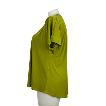Taking Shape Essential Citrus Green Stretch V-Neck Top Size 18