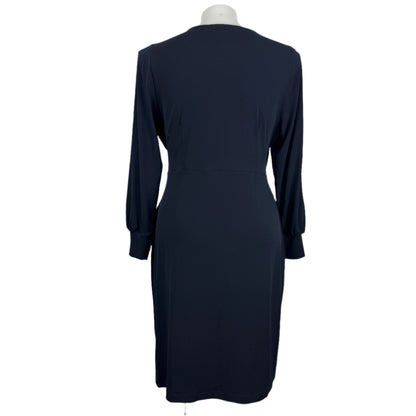 Jacqui-E Ink Crossover Gathered Stretch Dress Size 16