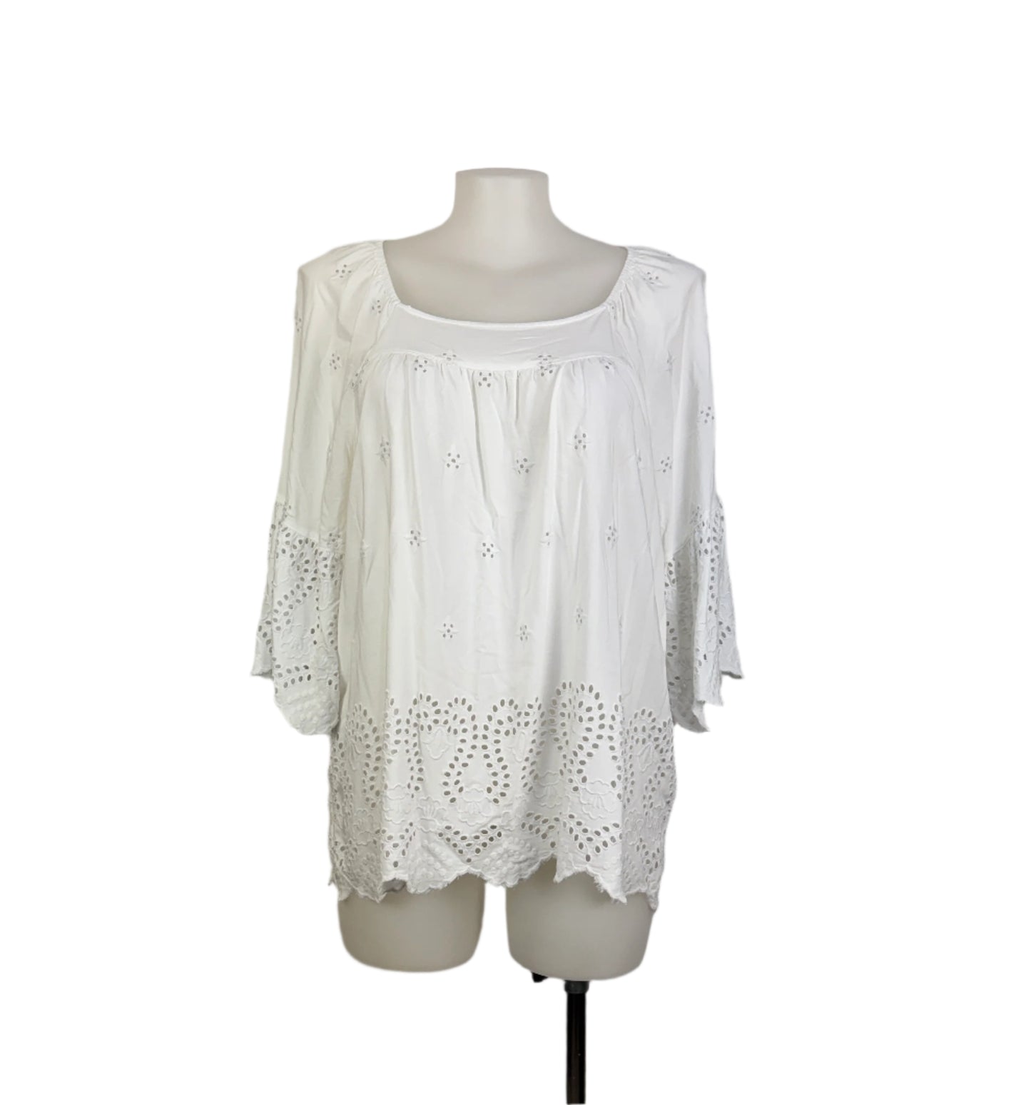 Virtuelle Viscose Broderie Anglaise Bohemian Top Size 18