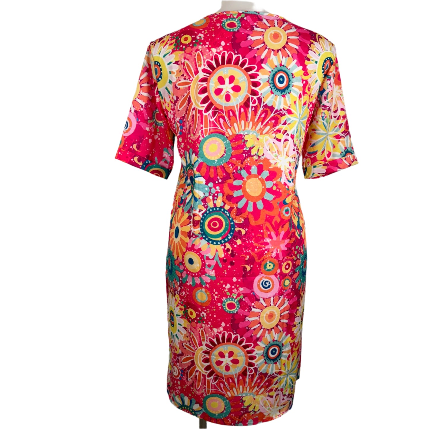 Shein Funky Retro Print Shift Dress Size 16