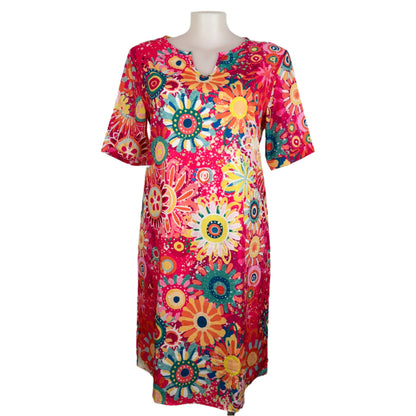 Shein Funky Retro Print Shift Dress Size 16