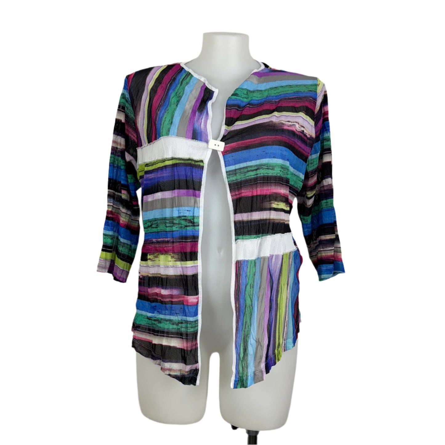 Taking Shape Mesh Stretch Stripe Jacket/Cardi Size 16