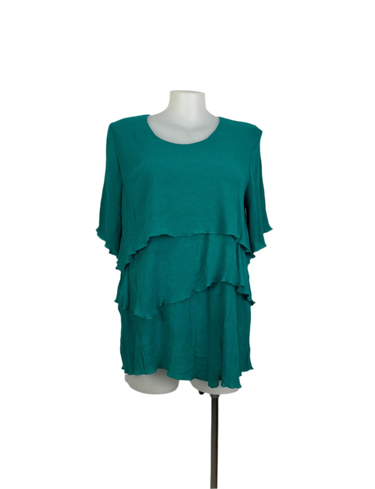 Virtuelle Green Crushed Tiered Layered Top Size 18