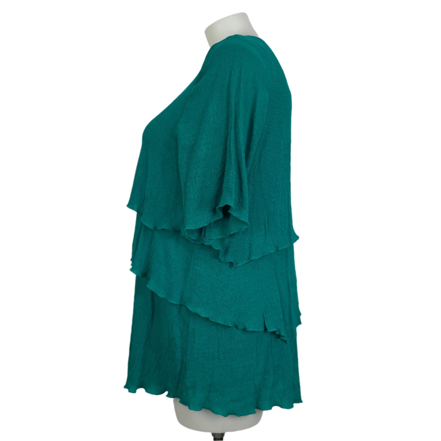 Virtuelle Green Crushed Tiered Layered Top Size 18
