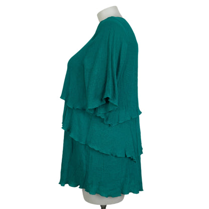 Virtuelle Green Crushed Tiered Layered Top Size 18