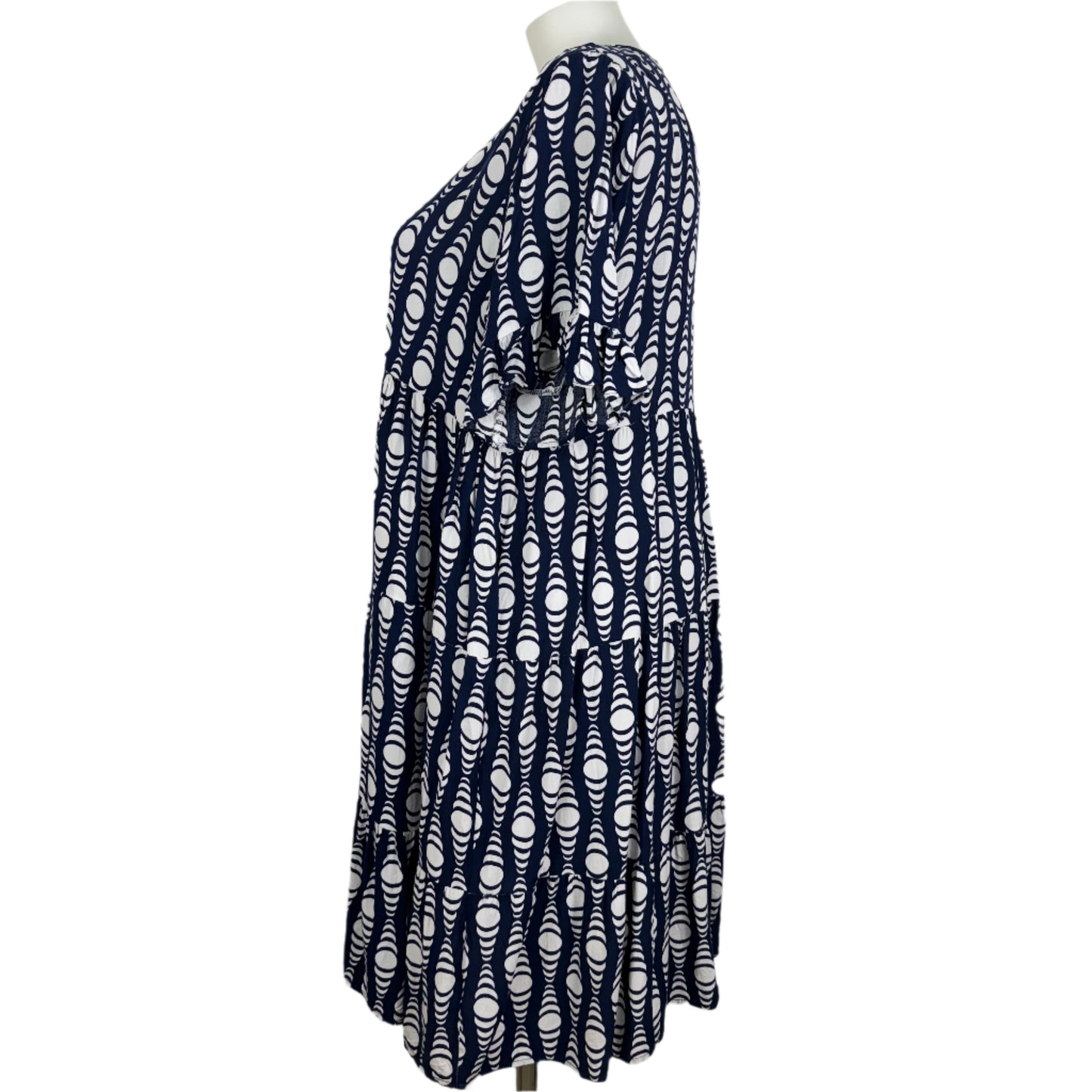 Blue/White Print Tier Dress Size 18