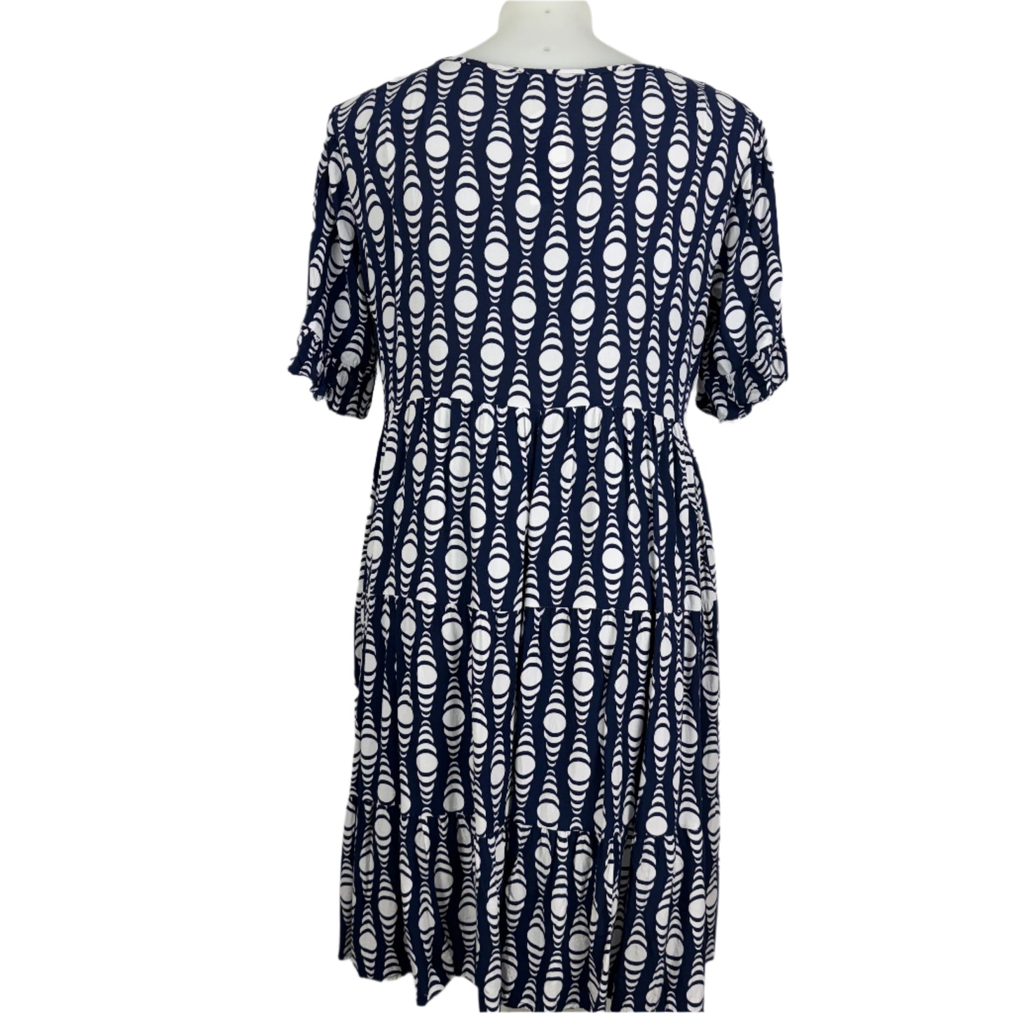 Blue/White Print Tier Dress Size 18