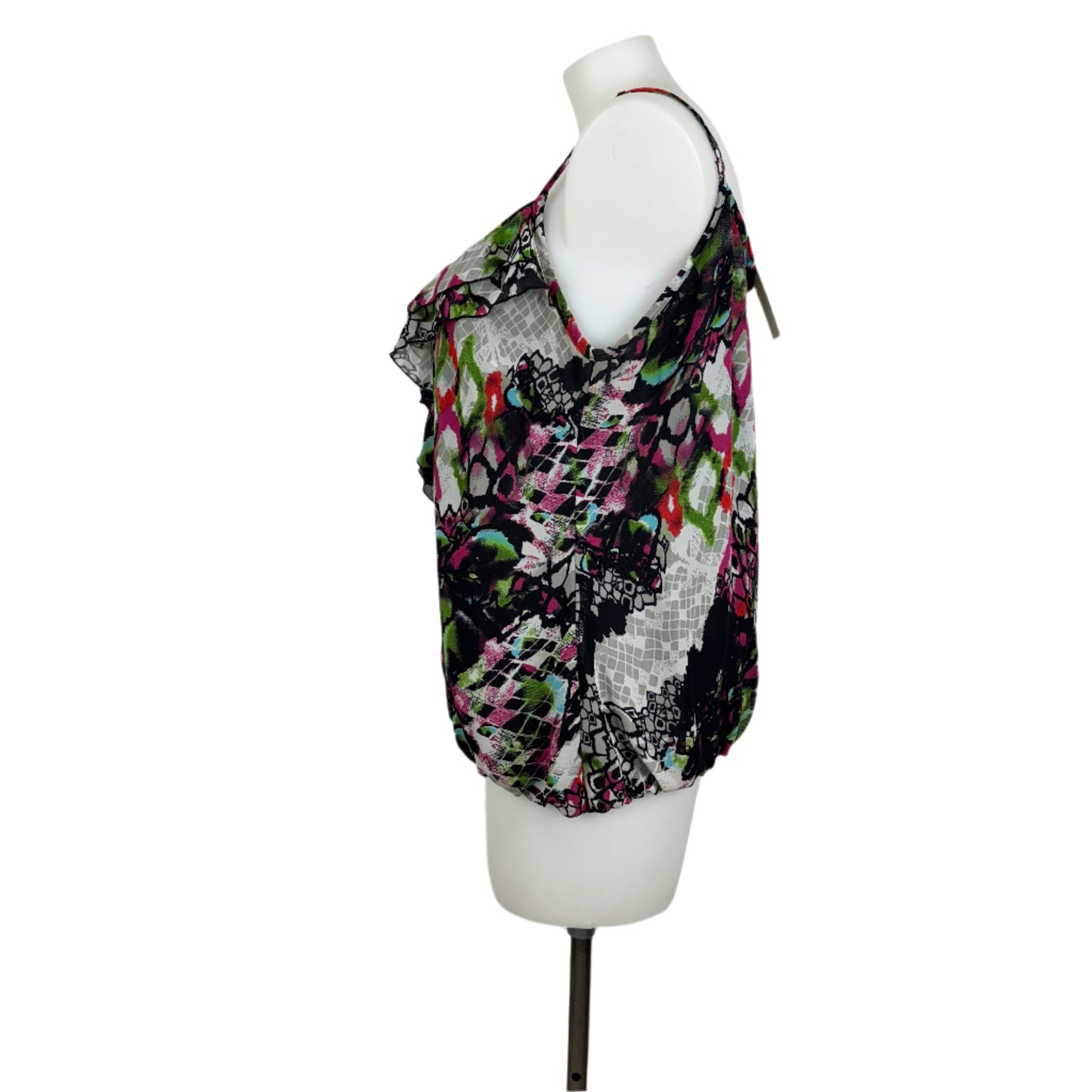 City Chic Ruffle Front Adjustable Spaghetti Strap Lined Top Size 18