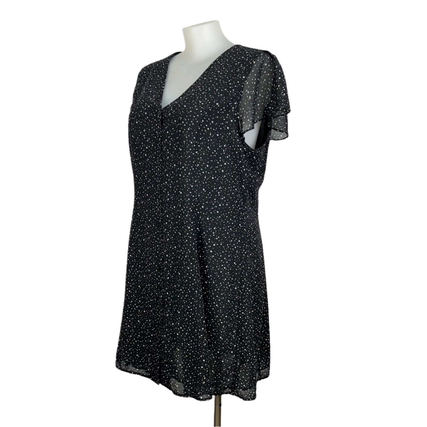 Atmos Here Mono Spotted Button-Through Dress Size 22